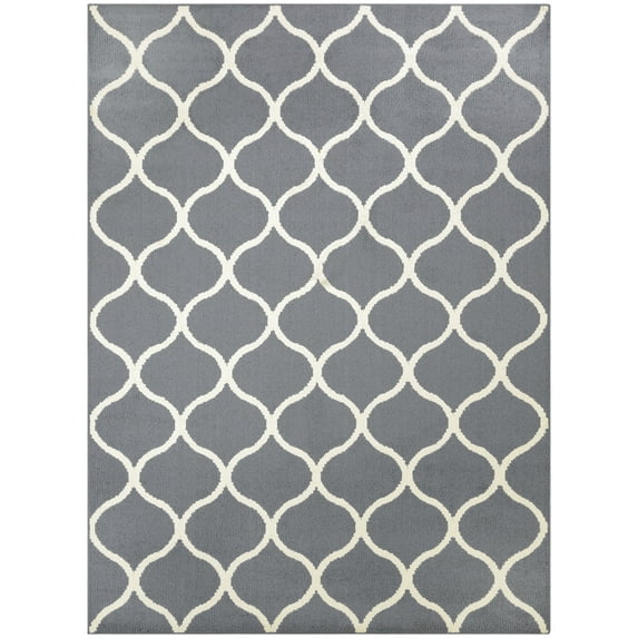 Maples Rugs - Rebecca Modern Geometric Non Slip Indoor Area Rugs, 5' x 7', Gray