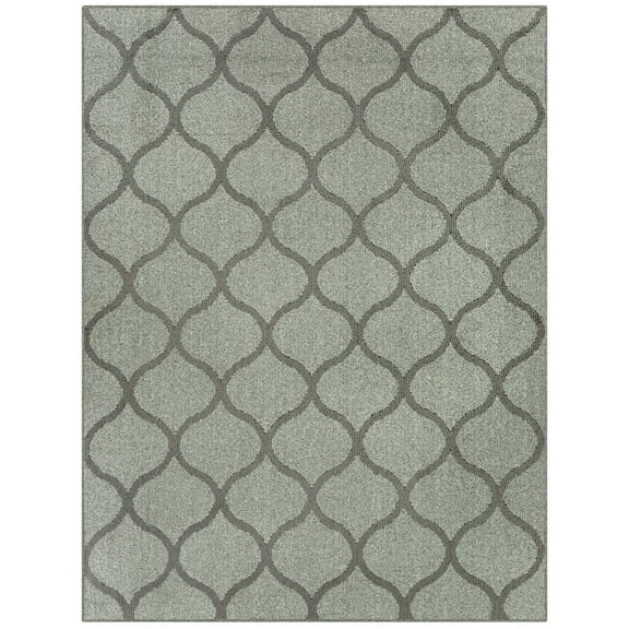 Maples Rugs - A - Rebecca Geometric Non Slip Indoor Area Rugs, 5' x 7', Silver