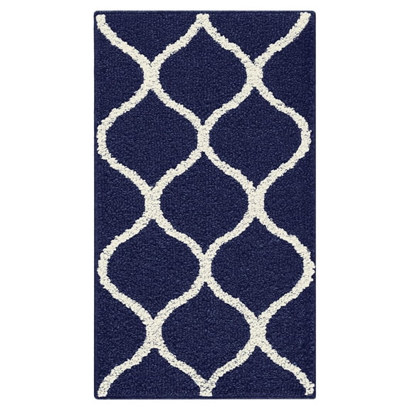 Maples Rugs Rebecca Moroccan Trellis Washable, Non-Slip, Low Profile Indoor Rug, 1'8 x 2'10, Teal