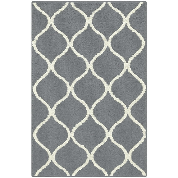 Maples Rugs - Rebecca Modern Geometric Washable Indoor Accent Rugs, 2'6 x 3'10, Gray