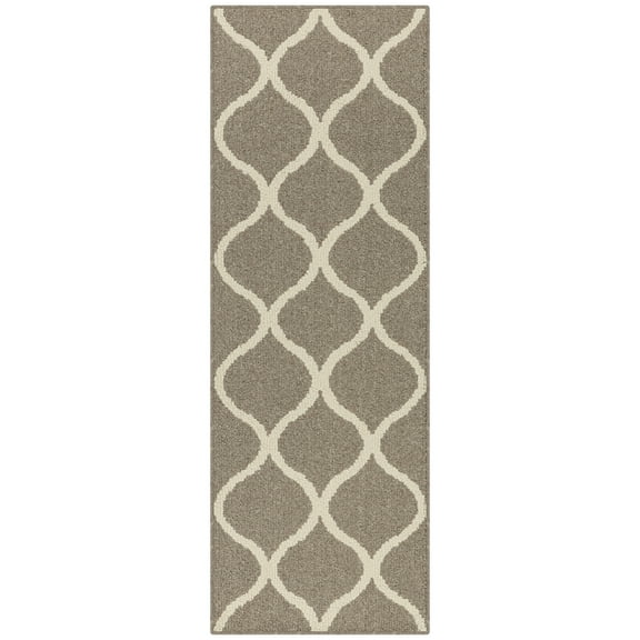 Maples Rugs - Rebecca Modern Geometric Washable Indoor Runner Rugs, 1'9 x 5', Beige