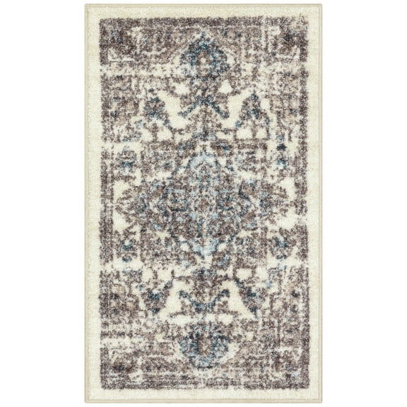 Maples Rugs Tapestry Farmhouse Medallion Taupe Grey Washable Entryway Area Rug, 1'8 x 2'10