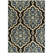 Maples Rugs Vivian Transitional Medallion Persian Blue Non Slip Indoor Area Rug, 5' x 7'