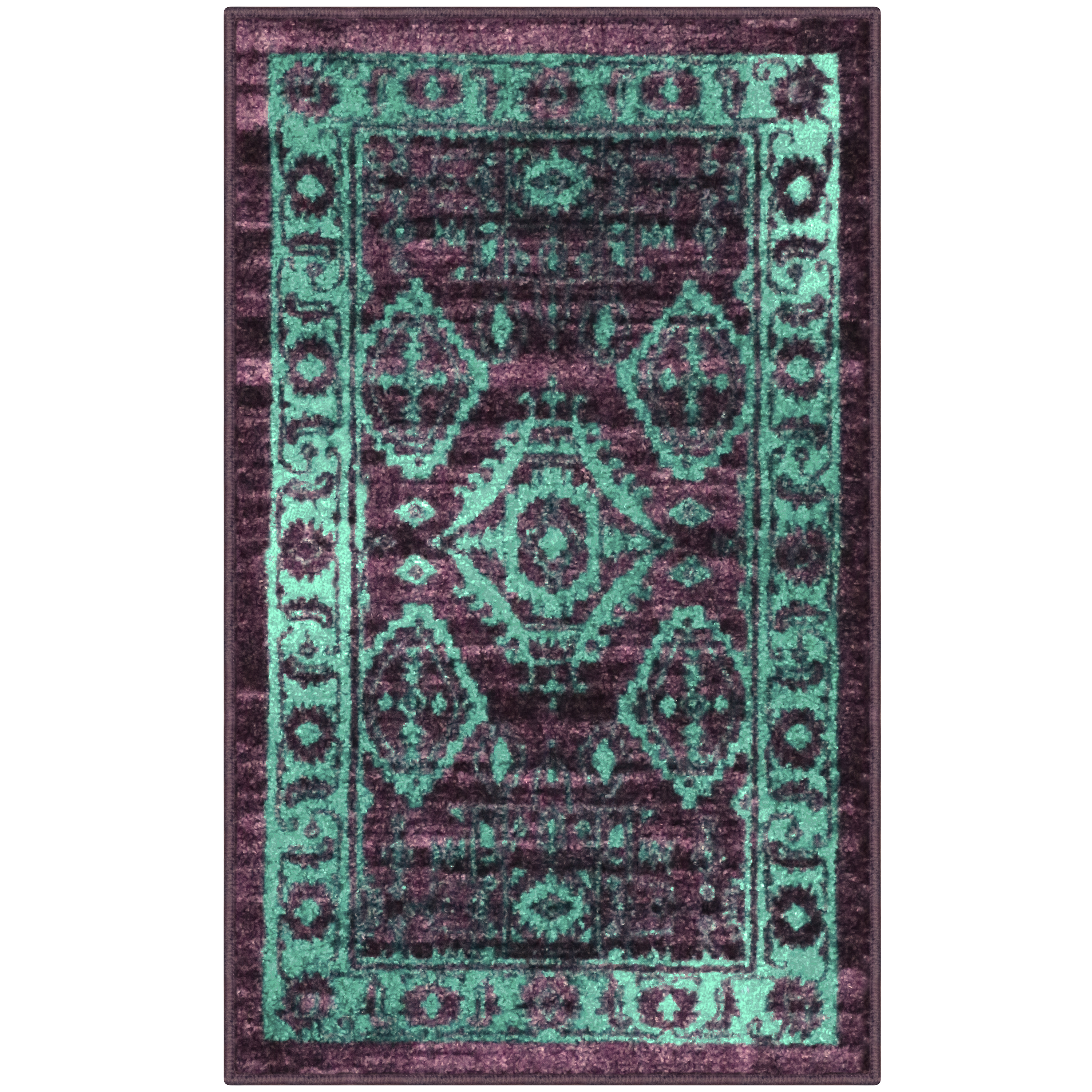 Maples Rugs Global Arya Indoor Entryway Accent Rug, Plum|Spa Green, 1'8"x2'10" - image 1 of 6