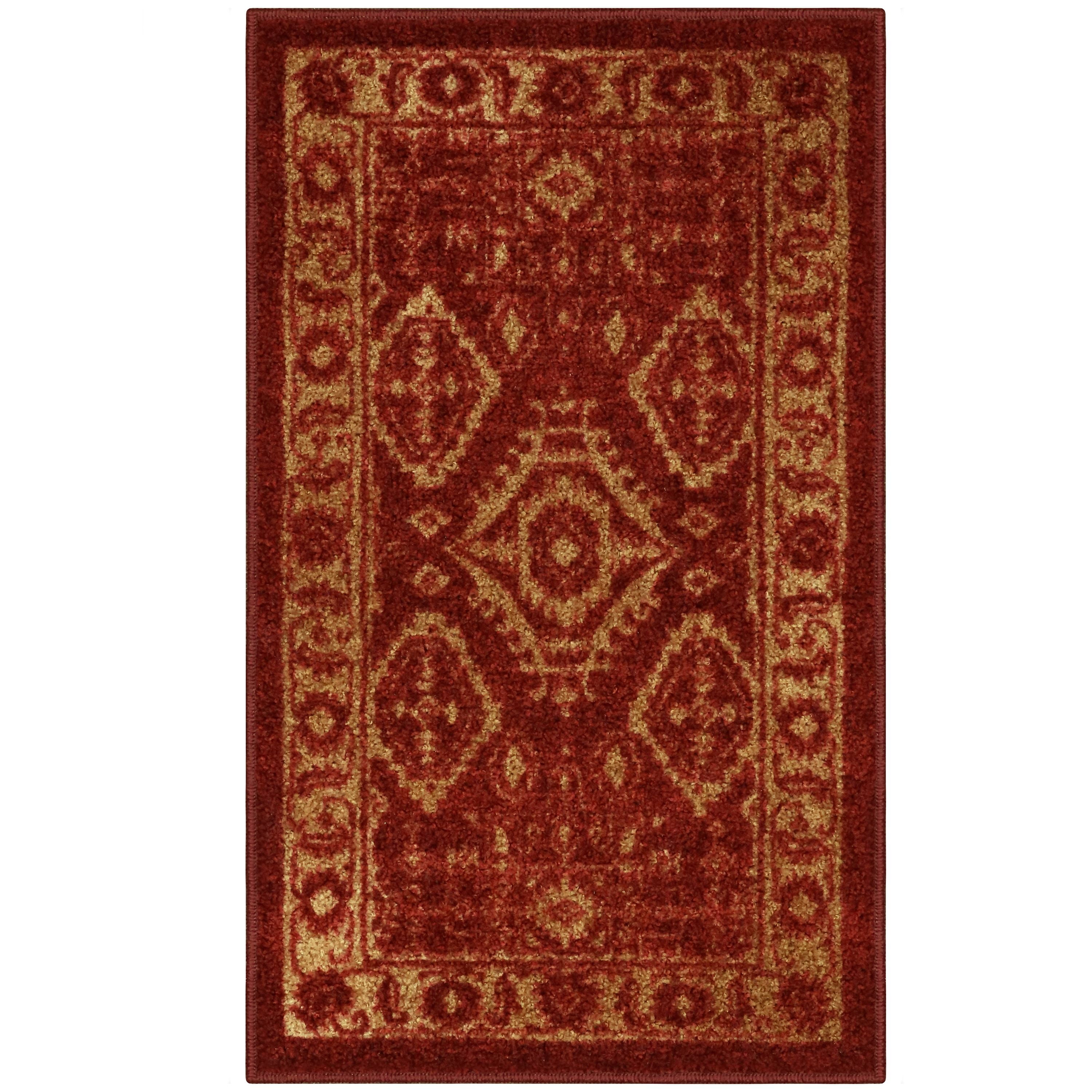 Maples Rugs Global Arya Indoor Entryway Accent Rug, RedGold, 1'8"x2'10