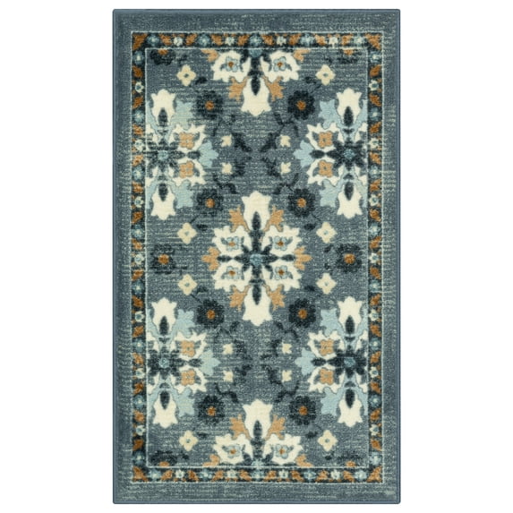 Maples Rugs Adeline Traditional Indoor Washable Accent Rug, 20" x 34", Blue