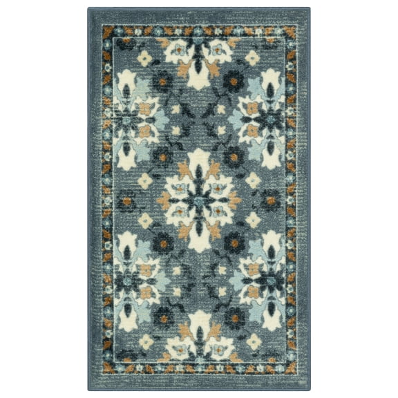 Maples Rugs Adeline Traditional Indoor Washable Accent Rug, 20" x 34", Blue