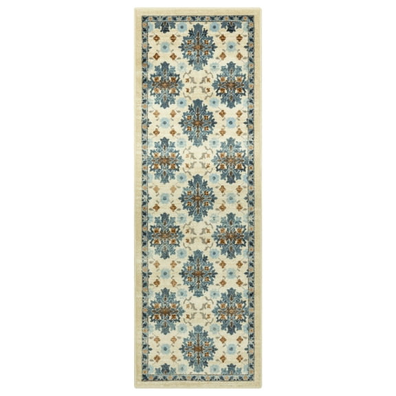 Maples Rugs Adeline Traditional Indoor Washable Runner Rug, 2' x 6', Tan