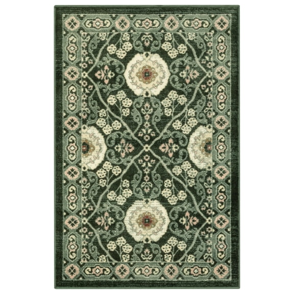 Maples Rugs Evita Traditional Indoor Washable Accent Rug, 30" x 46", Green