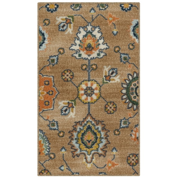 Maples Rugs - Made in USA - Fleur Contemporary Floral Indoor Accent Rugs, 1'8 x 2'10, Blue