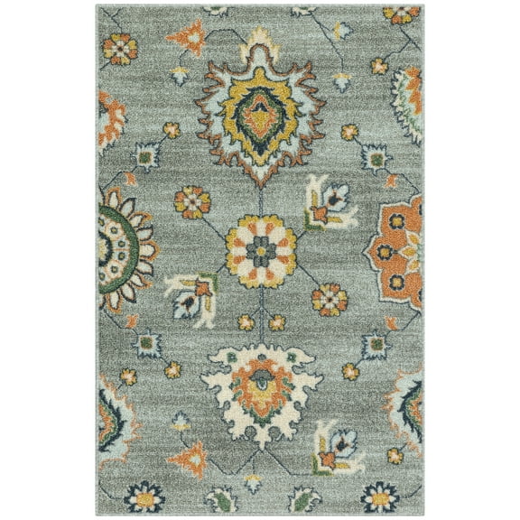 Maples Rugs - Made in USA - Fleur Contemporary Floral Indoor Accent Rugs, 2'6 x 3'10, Neutral/Beige