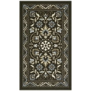 Maples Rugs Florence Traditional Swirl Brown Washable Entryway Area Rug, 18 x 210