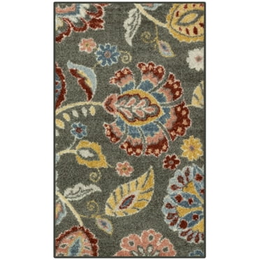 Maples Rugs Gardena Bohemian Paisley Gray Washable Entryway Area Rug, 1'8 x 2'10