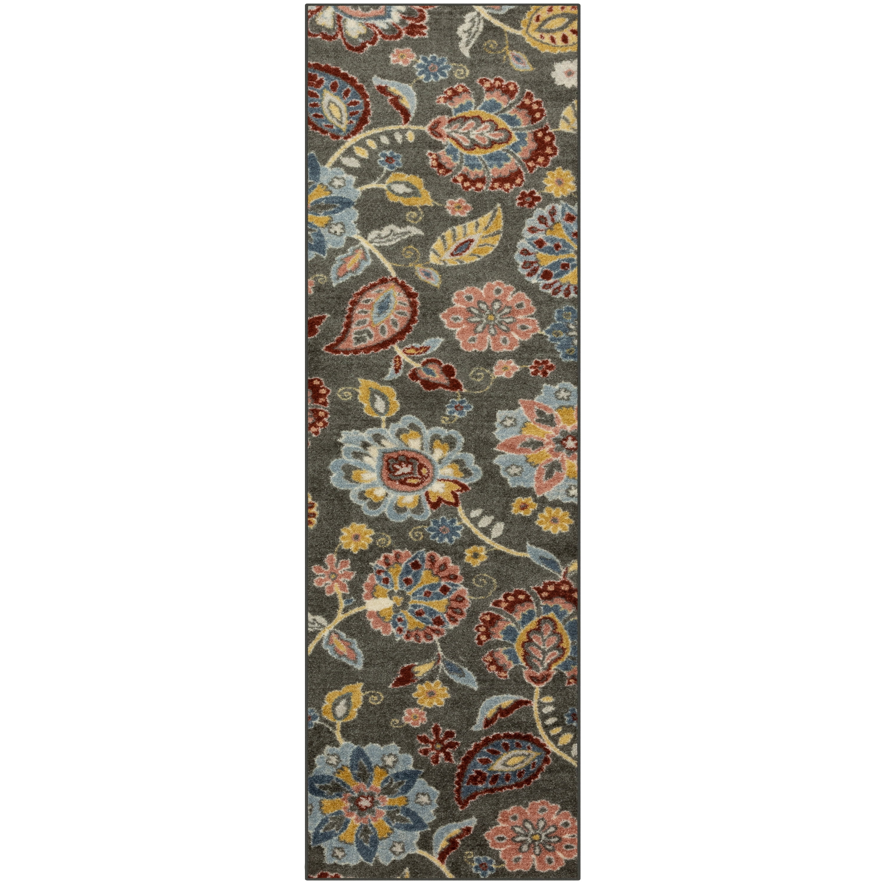 Kit Gardena Maples Rugs Gardena Bohemian Paisley Gray Washable Hallway Runner Rug ...
