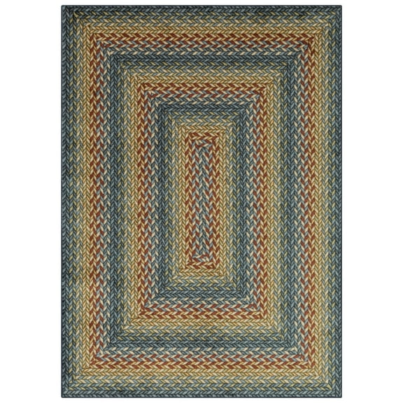 Maples Rugs Marion Bohemian Braided Multicolor Non Slip Indoor Area Rug, 5' x 7'