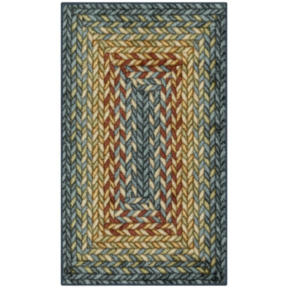 Maples Rugs Marion Bohemian Braided Multicolor Washable Entryway Area Rug, 1'8 x 2'10