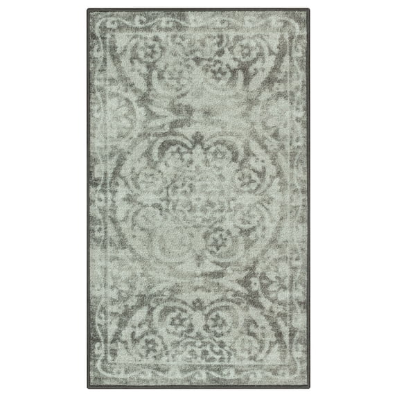 Maples Rugs Marisol Traditional Indoor Washable Accent Rug, 20" x 34", Gray