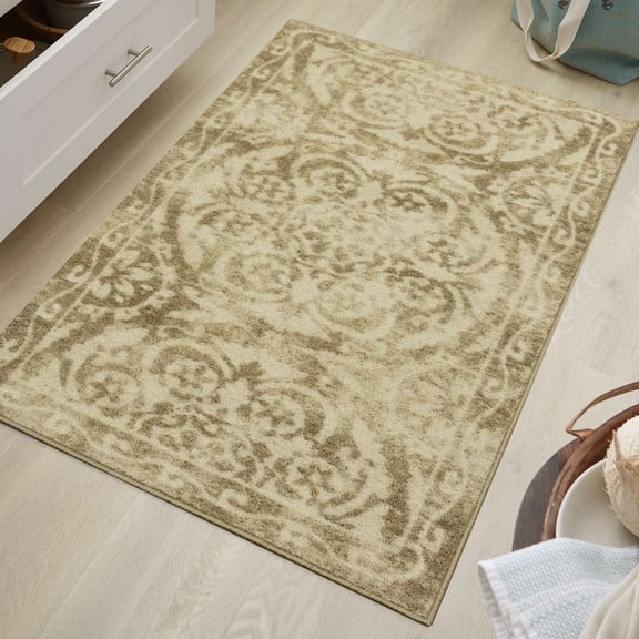 Maples Rugs Marisol Traditional Indoor Washable Accent Rug, 30" x 46", Tan