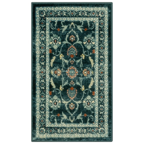 Maples Rugs Nina Traditional Indoor Washable Accent Rug, 20" x 34", Teal