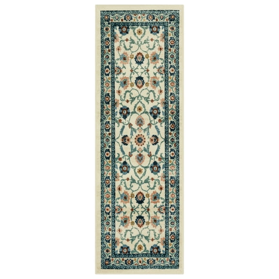 Maples Rugs Nina Traditional Indoor Washable Runner Rug, 2' x 6', Tan