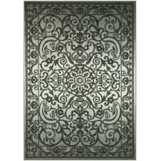 Maples Rugs Pelham Transitional Vintage Scroll Grey Non Slip Indoor Area Rug, 34 x 5
