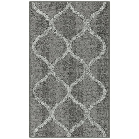 Maples Rugs - Rebecca Modern Geometric Washable Indoor Area Rugs, 1'8 x 2'10, Gray