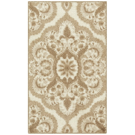 Maples Rugs Reggie Bohemian Floral Blue Washable Hallway Runner Rug, 2' x 5'