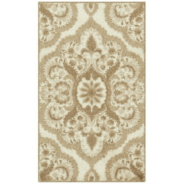 Maples Rugs Vivian Transitional Medallion Beige Washable Entryway Area Rug, 1'8 x 2'10