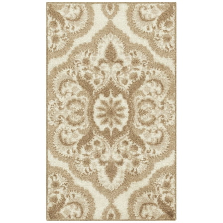 Maples Rugs Vivian Transitional Medallion Beige Washable Entryway Area Rug, 1'8 x 2'10