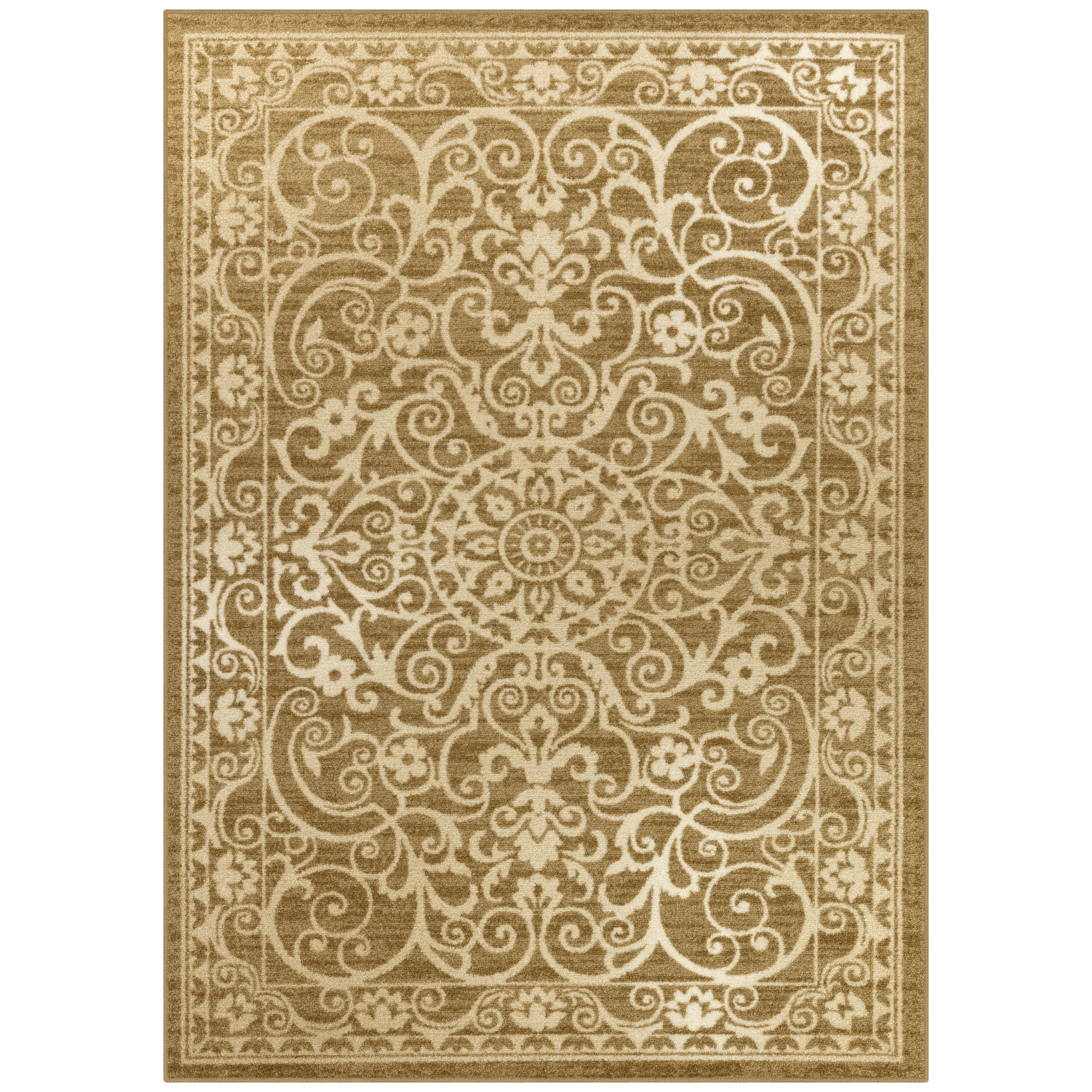 Khaki Beige 7' x 10' Tufted Non-slip Synthetic Area Rug