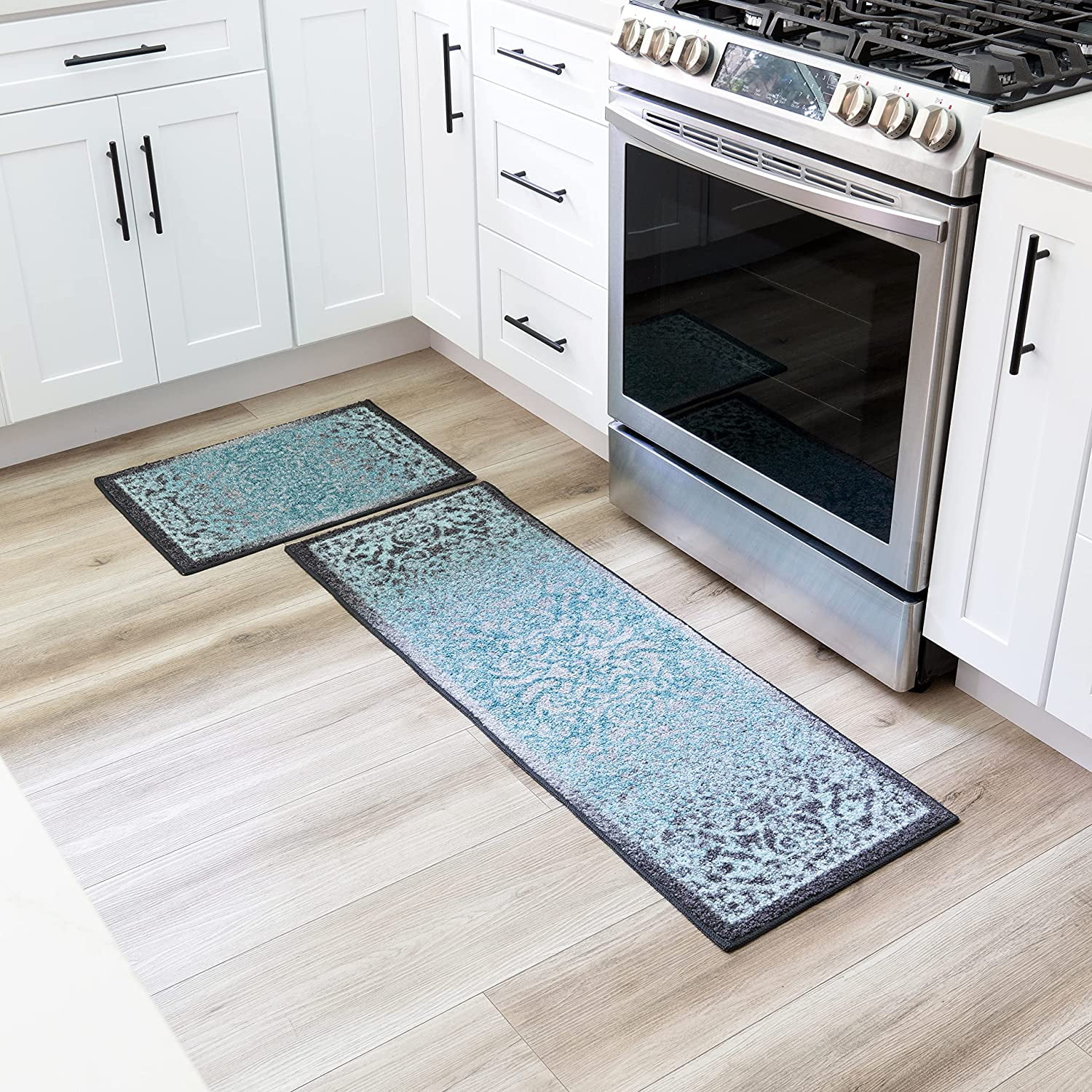 Maples Rugs Pelham Non Slip Washable Floor Mat [Made in US], Kitchen