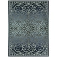 thumbnail image 1 of Maples Rugs Pelham Transitional Vintage Scroll Navy Grey Non Slip Indoor Area Rug, 5' x 7', 1 of 8