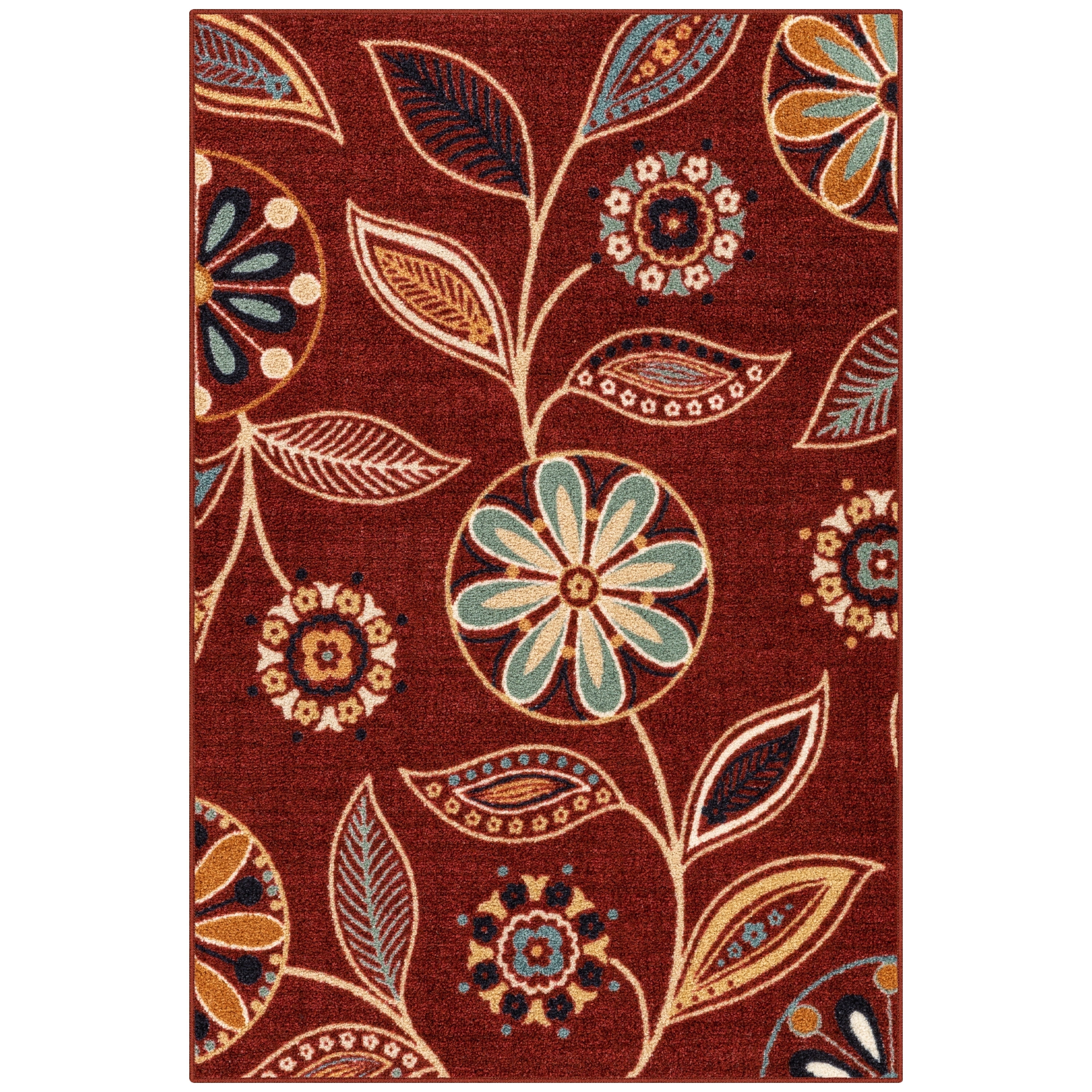 Maples Rugs Reggie Multi Floral Bedroom Area Rug for Indoor, 3'4" x 5