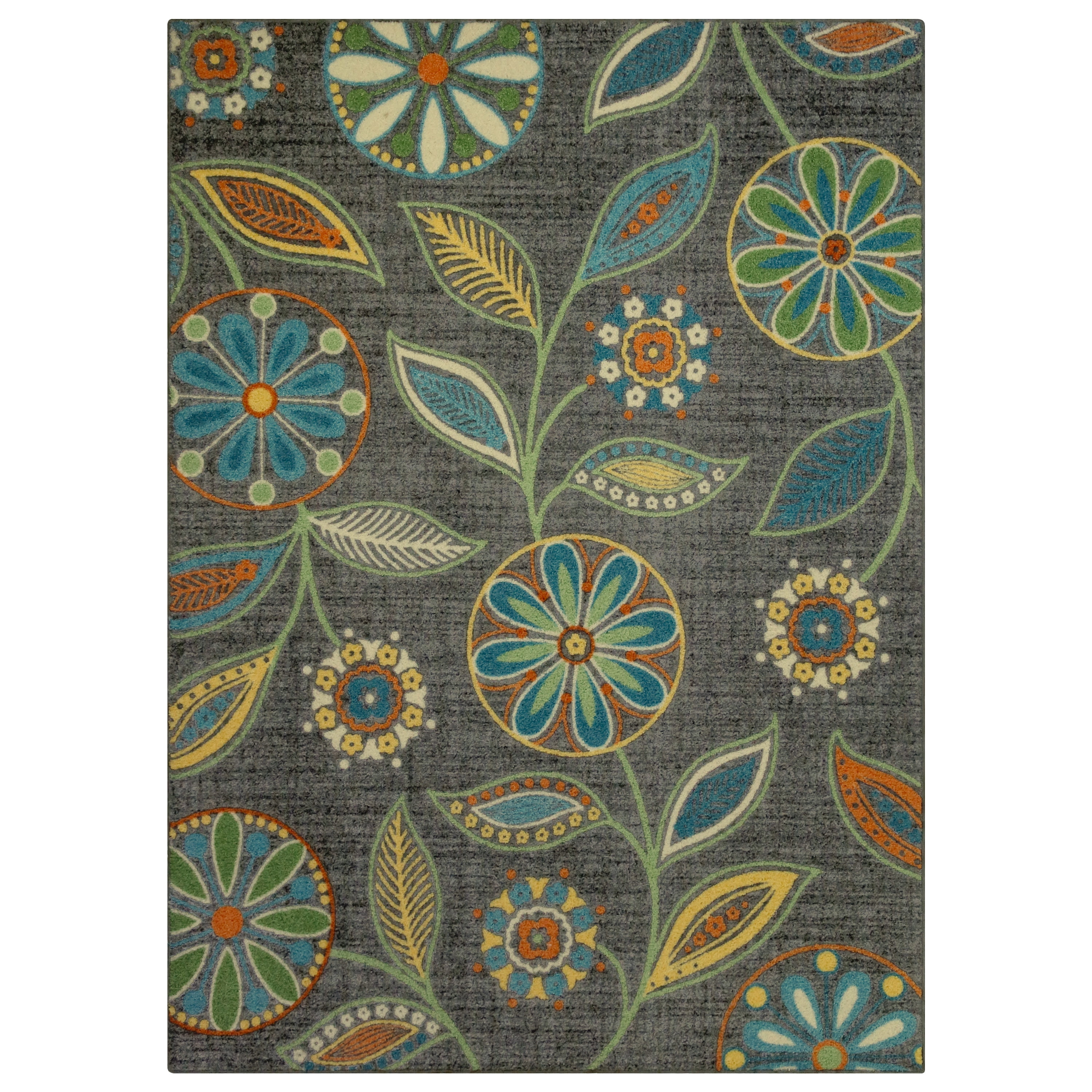 Multi-Color Floral Tufted Synthetic Area Rug 5' x 7'