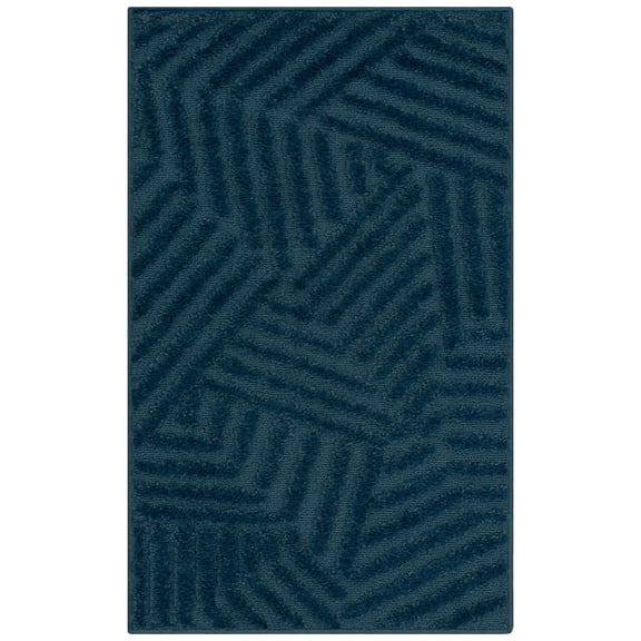Maples Rugs Sansa Modern Geometric Indoor Washable Accent Rug, 20" x 34", Blue
