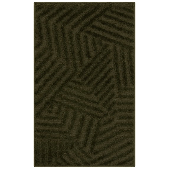 Maples Rugs Sansa Modern Geometric Indoor Washable Accent Rug, 20" x 34", Green