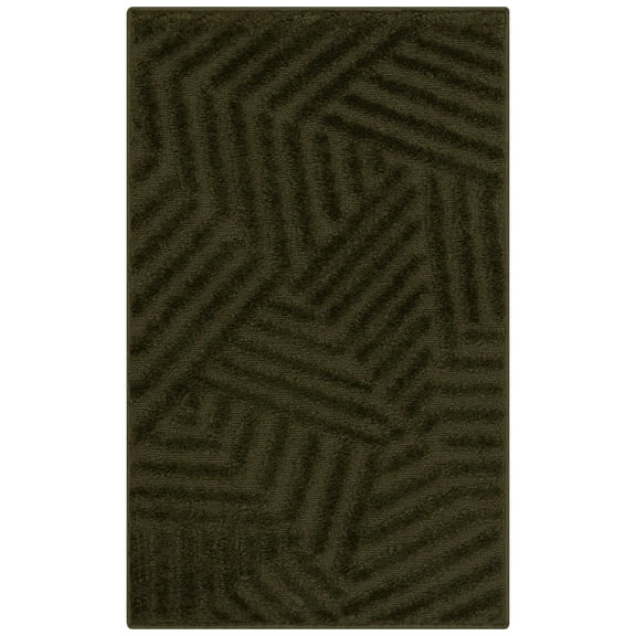 Maples Rugs Sansa Modern Geometric Indoor Washable Accent Rug, 20" x 34", Green