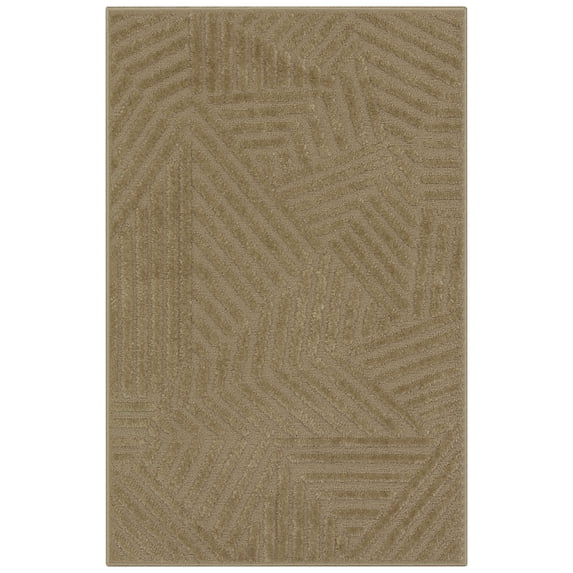 Maples Rugs Sansa Modern Geometric Indoor Washable Accent Rug, 30" x 46", Tan