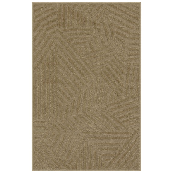Maples Rugs Sansa Modern Geometric Indoor Washable Accent Rug, 30" x 46", Tan
