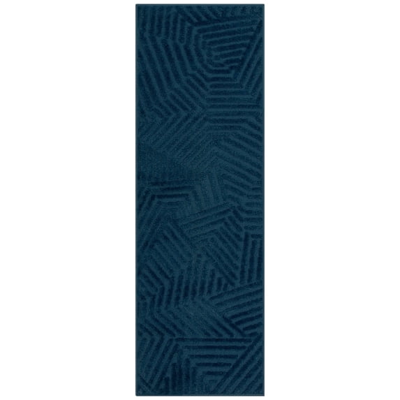 Maples Rugs Sansa Modern Geometric Indoor Washable Runner Rug, 2' x 6', Blue
