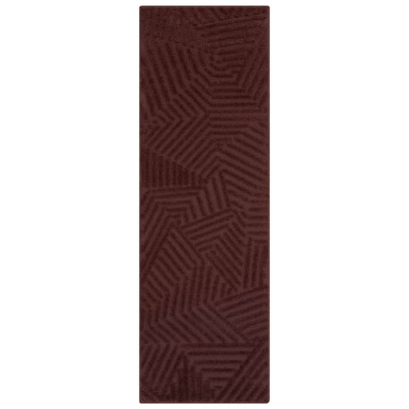 Maples Rugs Sansa Modern Geometric Indoor Washable Runner Rug, 2' x 6', Burgundy