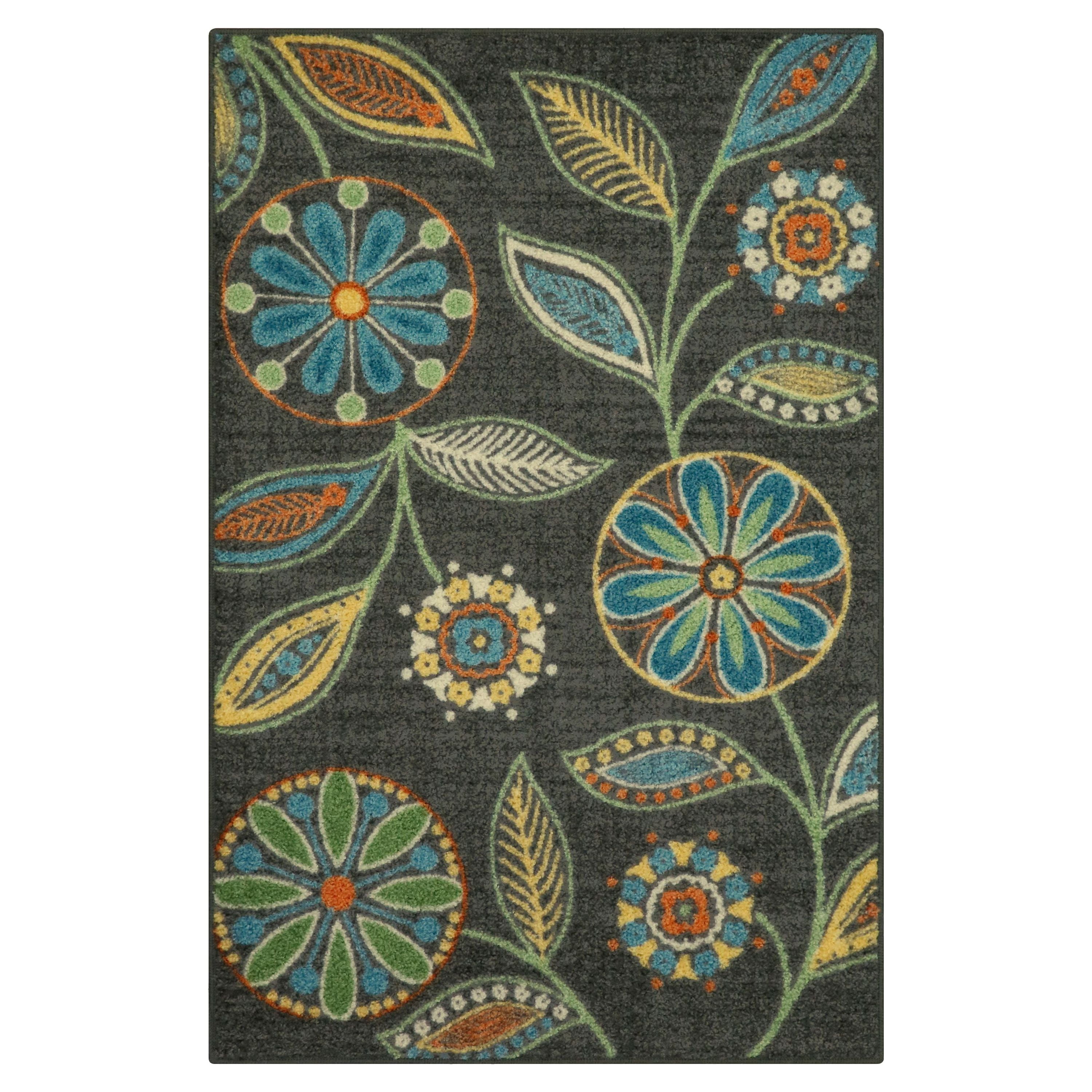 Maples Rugs Traditional Minerva Gray Multi Floral Indoor Accent Rug, 2