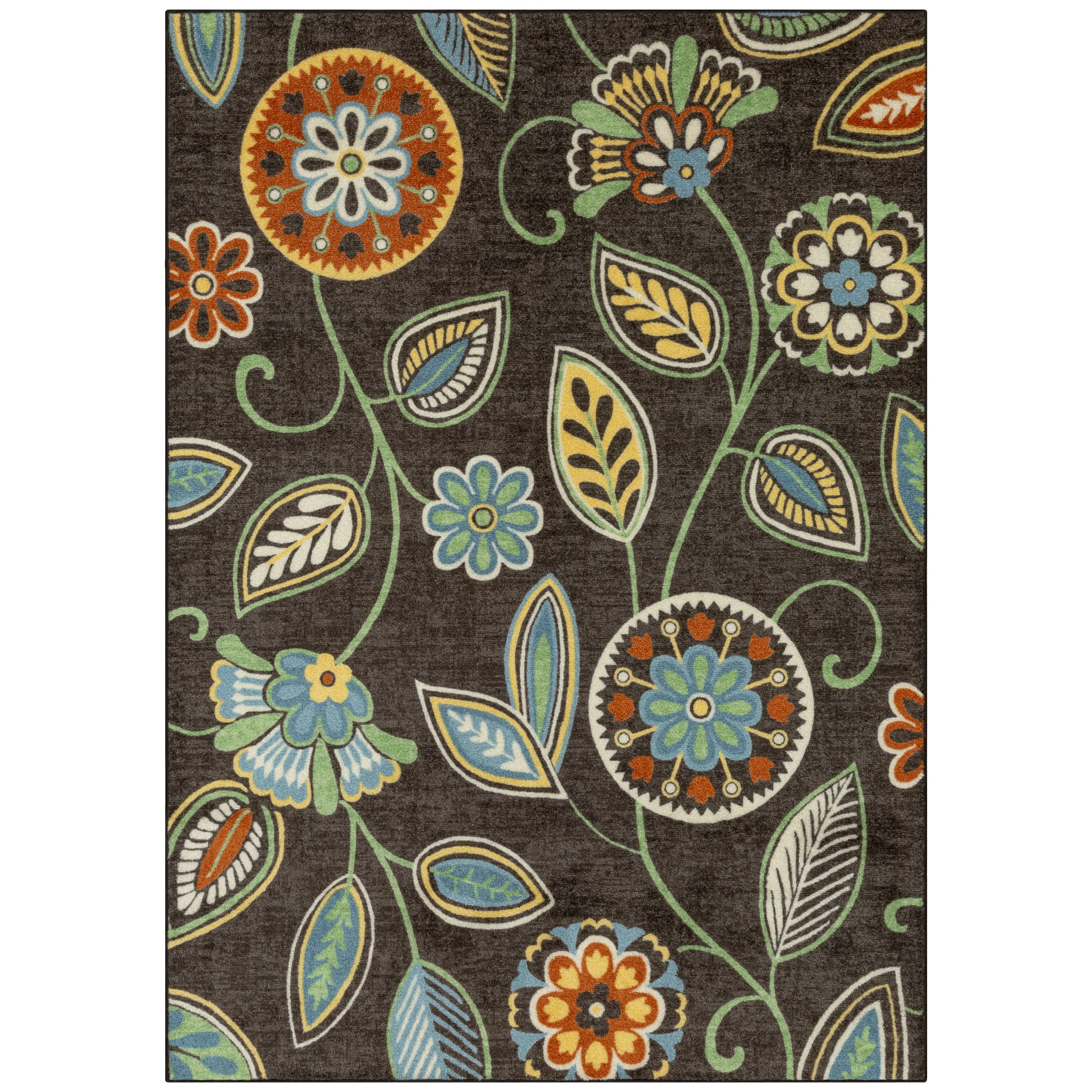 Maples Rugs Traditional Multicolor Floral Vines Indoor Area Rug, 5' x 7