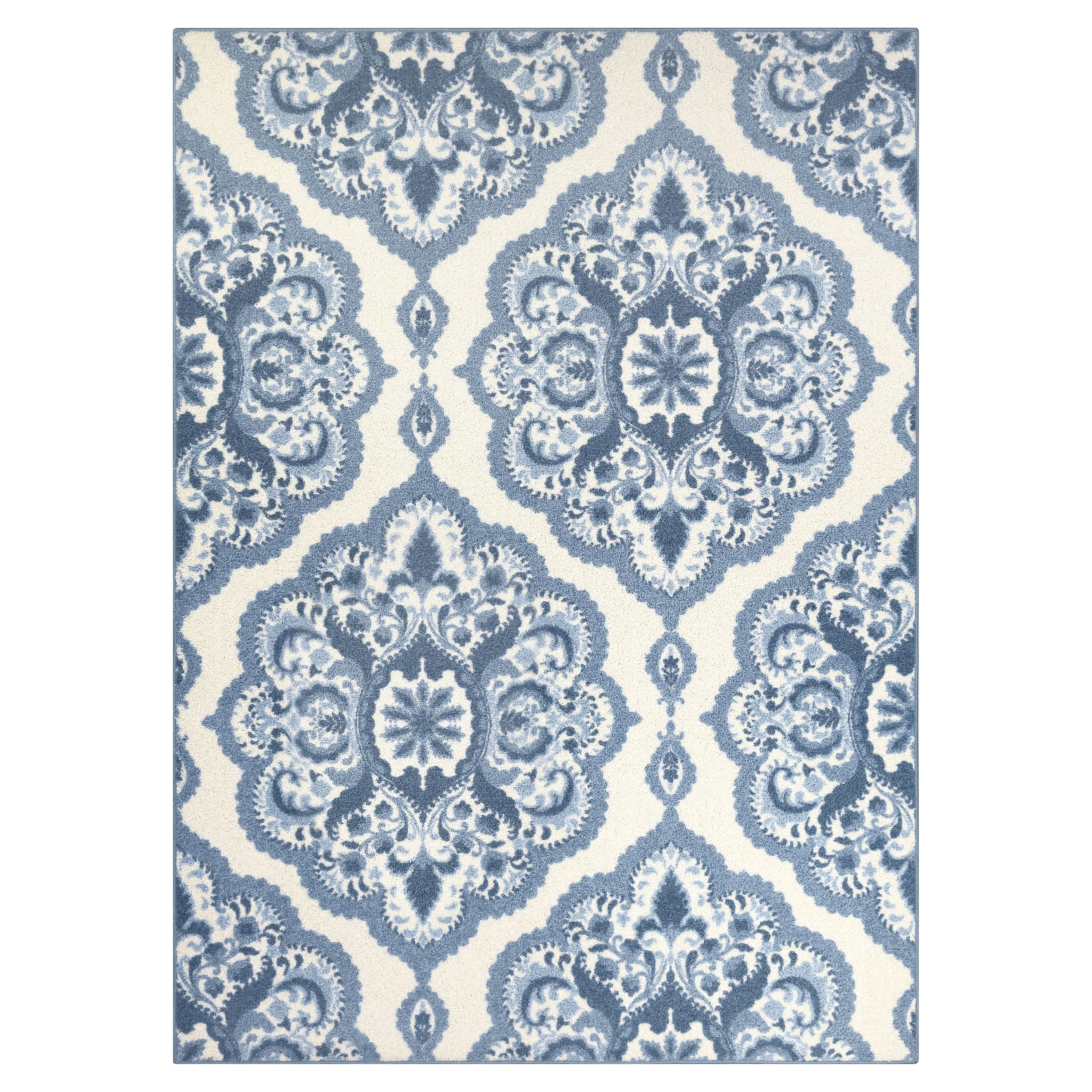 Maples Rugs Traditional Roxanne Medallion Blue Indoor Living Room Area