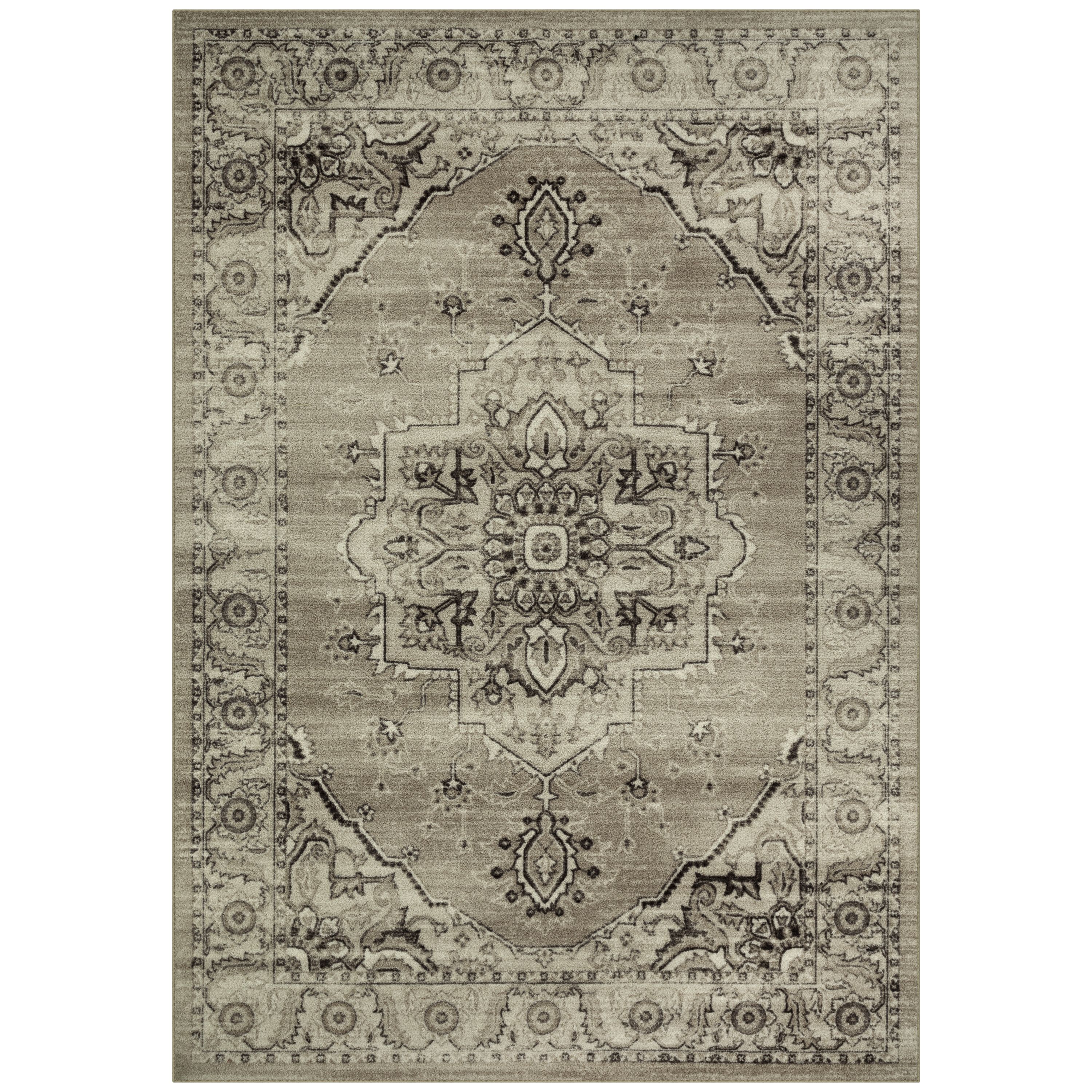 Maples Rugs Traditional Vintage Floral Beige Indoor Area Rug, 7' x 10