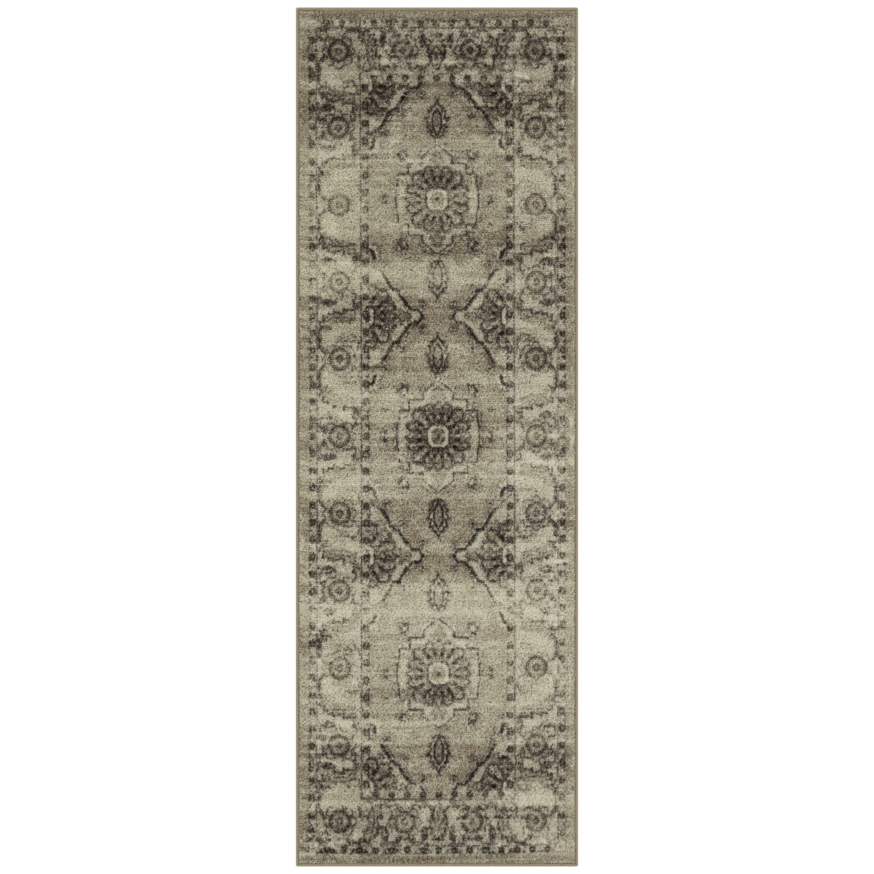Maples Rugs Traditional Vintage Floral Beige Indoor Hallway Runner Rug