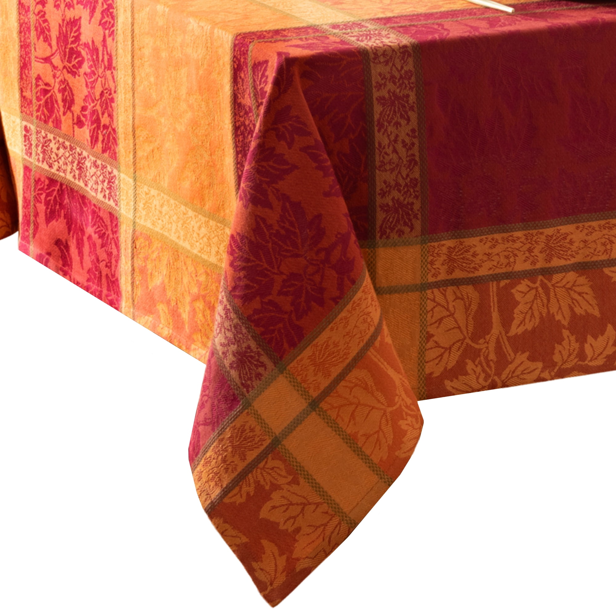 Maplewood Jacquard Harvest Cotton Rectangle Tablecloth in Multicolor