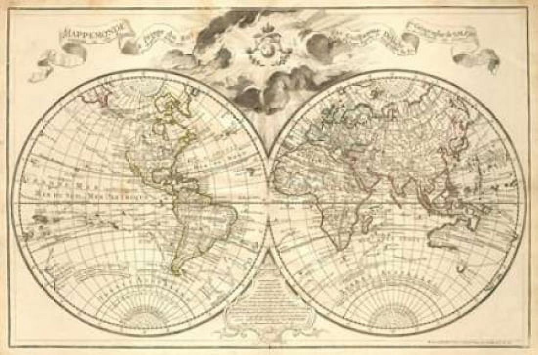 Mappe-Monde 1720 Canvas Art - Guillaume De LIsle (12 x 18)