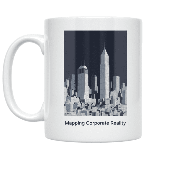 Mapping Corporate Reality Skyline Design - Office Worker - 11 oz Ceramic Coffee Mug