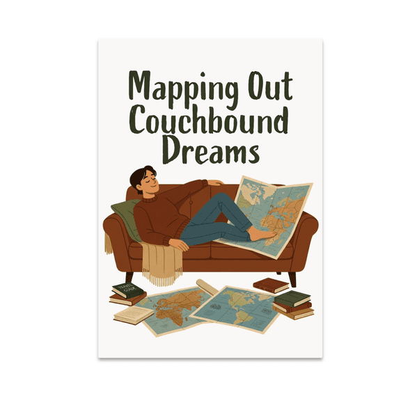 Mapping Out Couchbound Dreams - Travel Enthusiast - 13x19 Poster Print